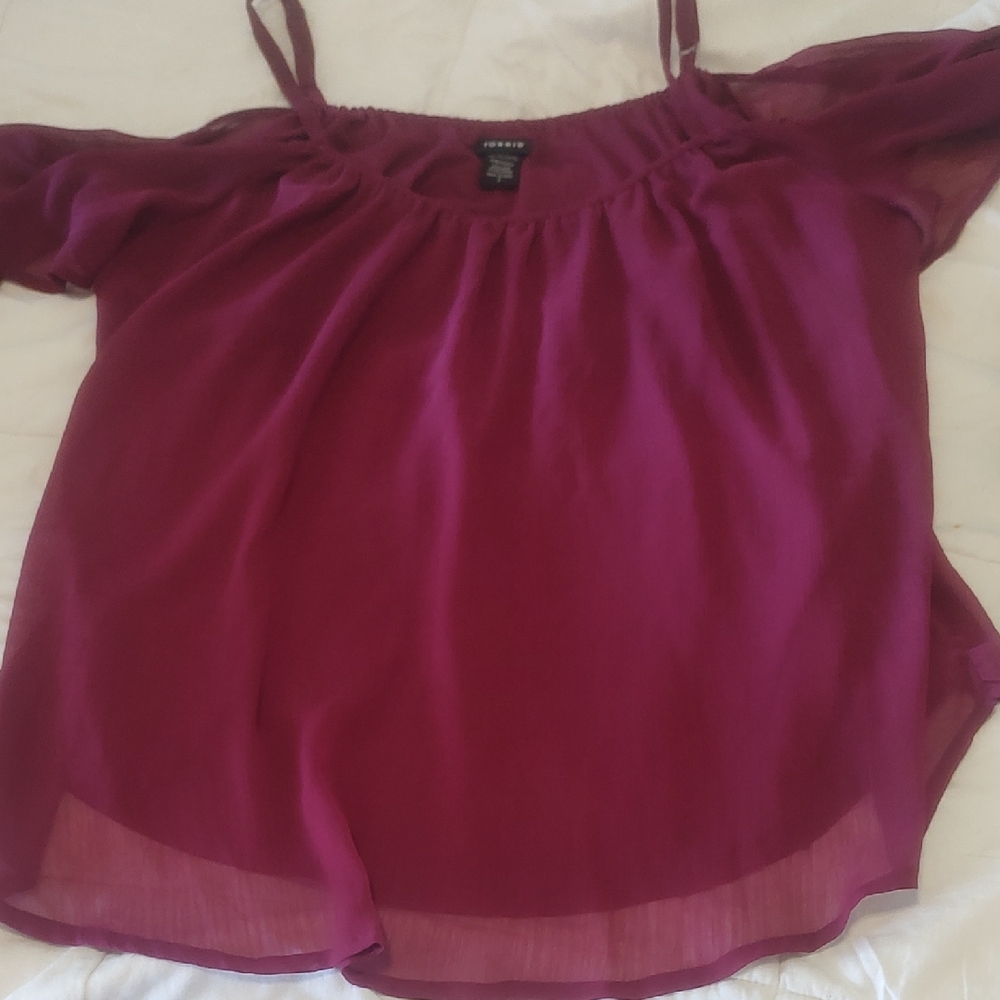 Torrid Plum Sheer Blouse